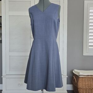 Theory Sleeveless V-Neck Midi Dress in Slate Blue